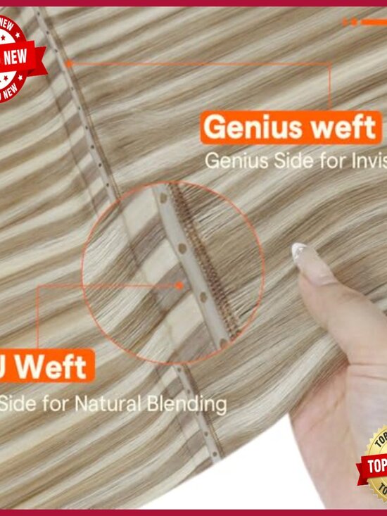 Human Hair Extensions 16 Inch Double Weft Seamless Remy Hair main image 6